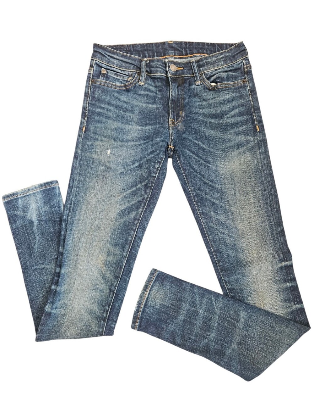 Denim & Supply Ralph Lauren Men 28x32 Slim Straight Jeans Distressed Faded Blue